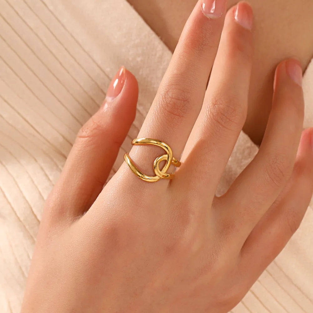 Bague coeur en acier inoxydable pour femme