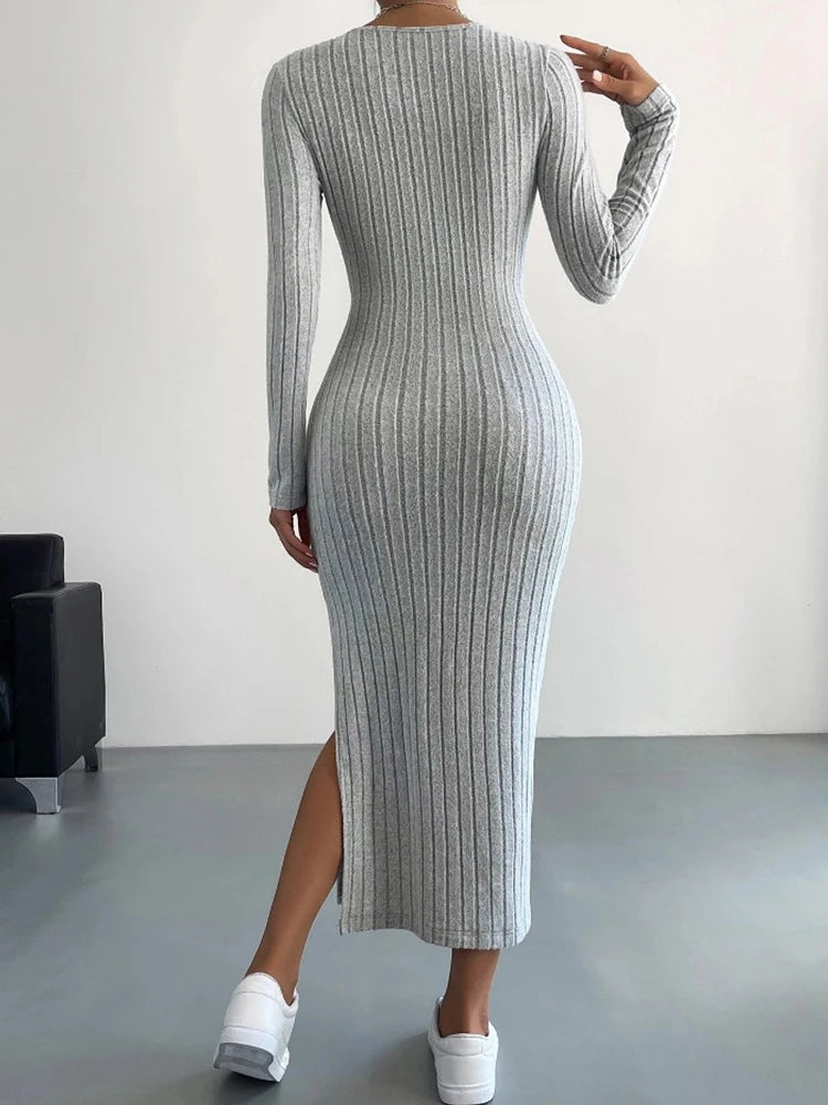 Robe en tricot à manches longues